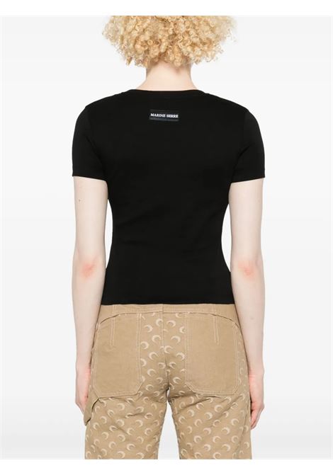 moon logo jersey baby fit t-shirt woman black MARINE SERRE | WTT012ACJER0008BK99